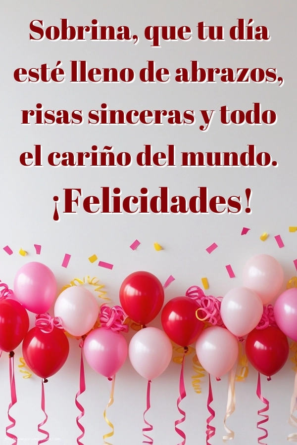 Imágenes con Frases de Feliz Cumpleaños Sobrina: Globos