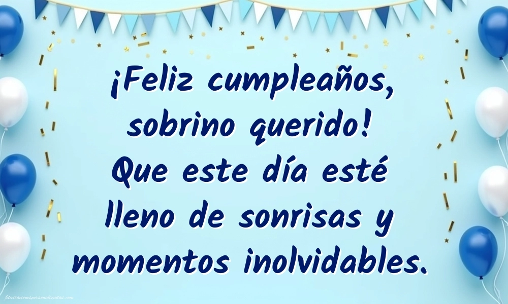 Imágenes con Frases de Feliz Cumpleaños Sobrino: Globos