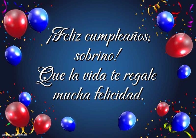 Imágenes con Frases de Feliz Cumpleaños Sobrino: Globos