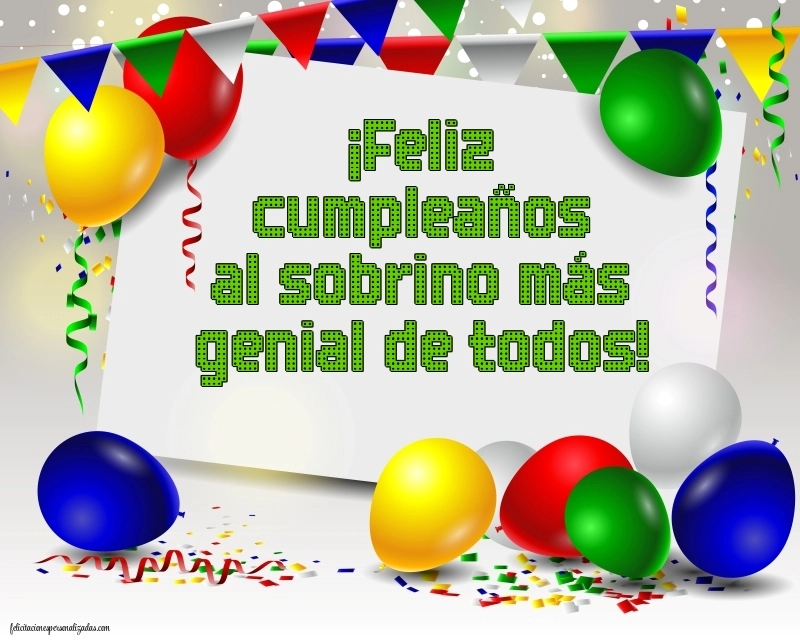 Imágenes con Frases de Feliz Cumpleaños Sobrino: Globos