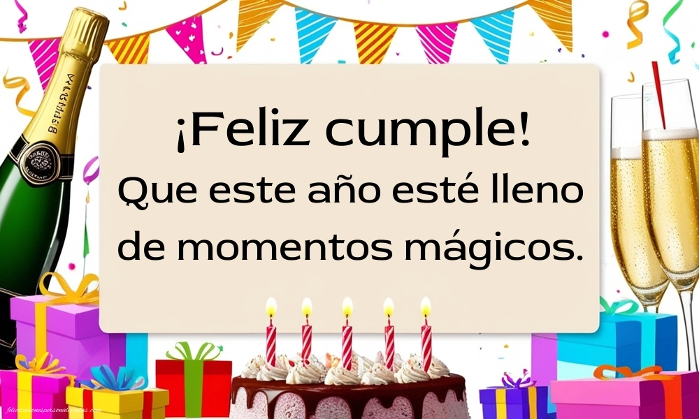 Imágenes con Frases de Feliz Cumpleaños Sobrino: Champán y tarta