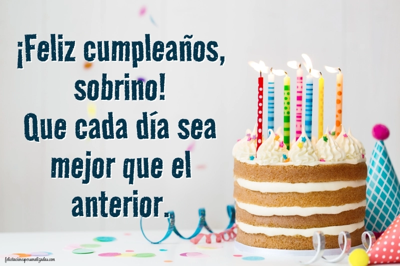 Imágenes con Frases de Feliz Cumpleaños Sobrino: Tarta