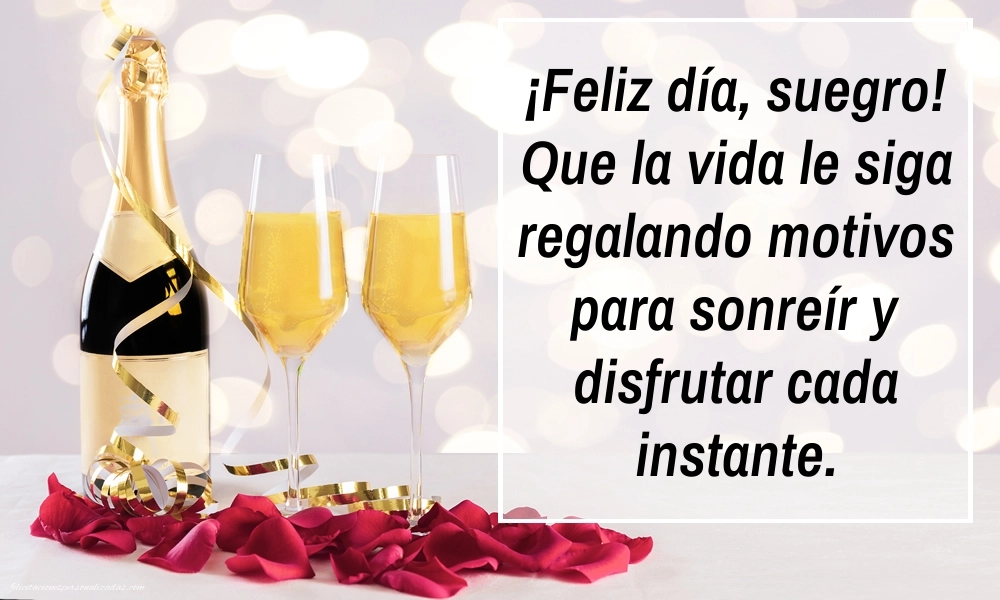 Imágenes con Frases de Feliz Cumpleaños Suegro: Champán