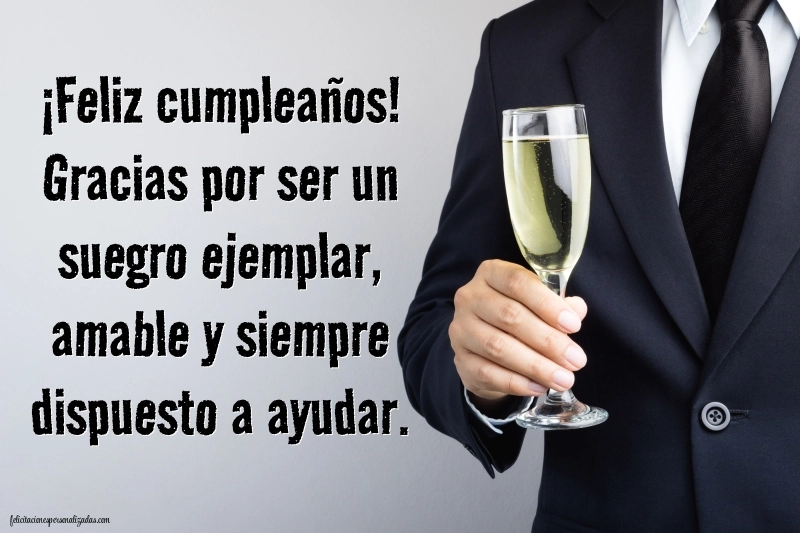 Imágenes con Frases de Feliz Cumpleaños Suegro: Champán