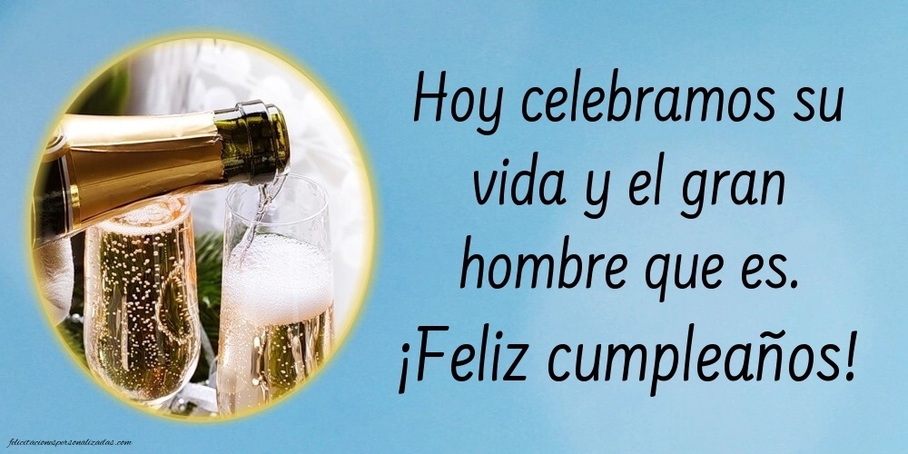 Imágenes con Frases de Feliz Cumpleaños Suegro: Champán