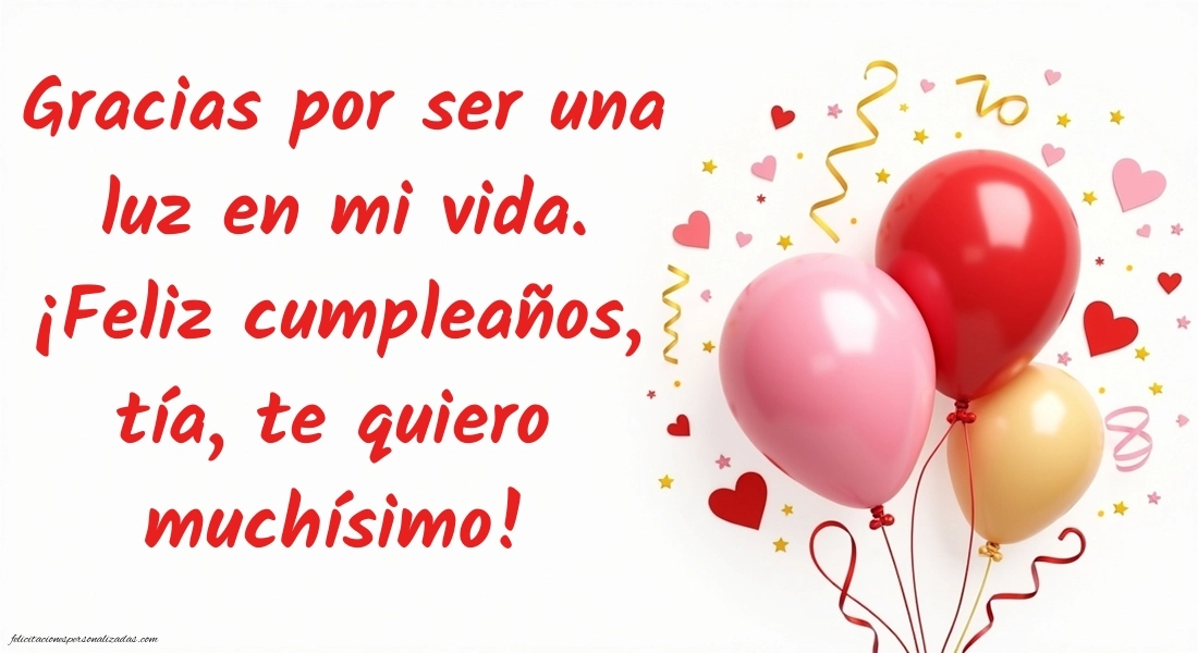 Imágenes con Frases de Feliz Cumpleaños Tía: Globos