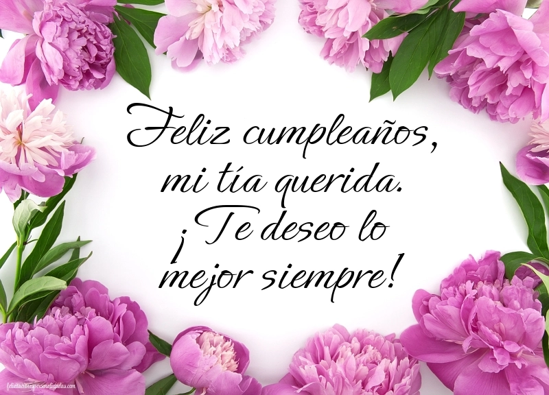 Imágenes con Frases de Feliz Cumpleaños Tía: Flores