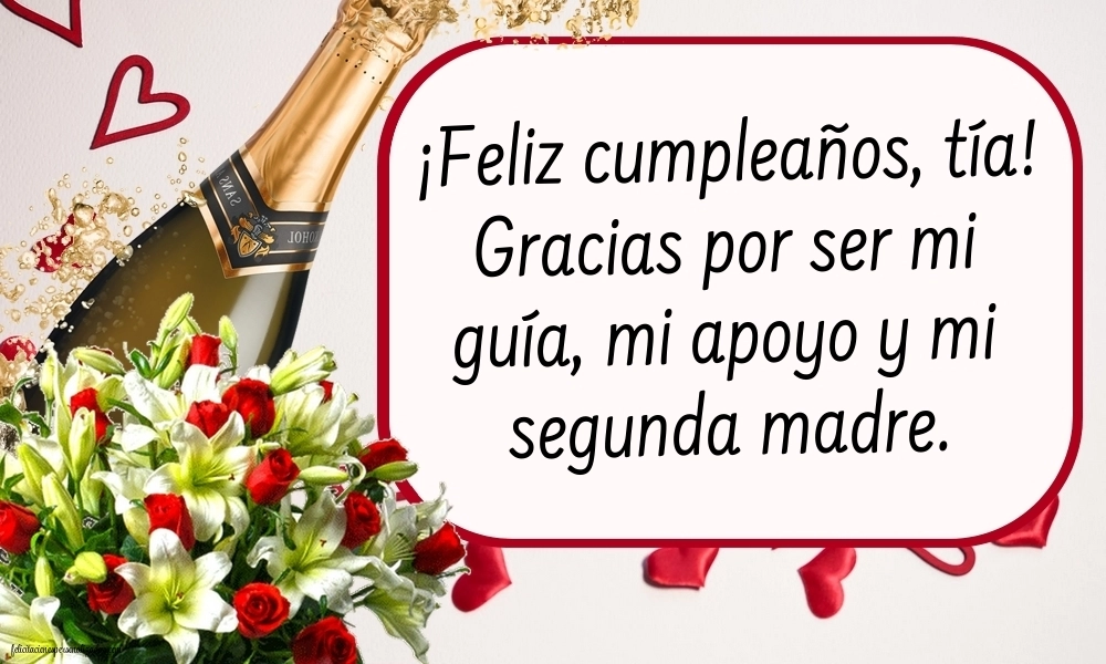 Imágenes con Frases de Feliz Cumpleaños Tía: Flores