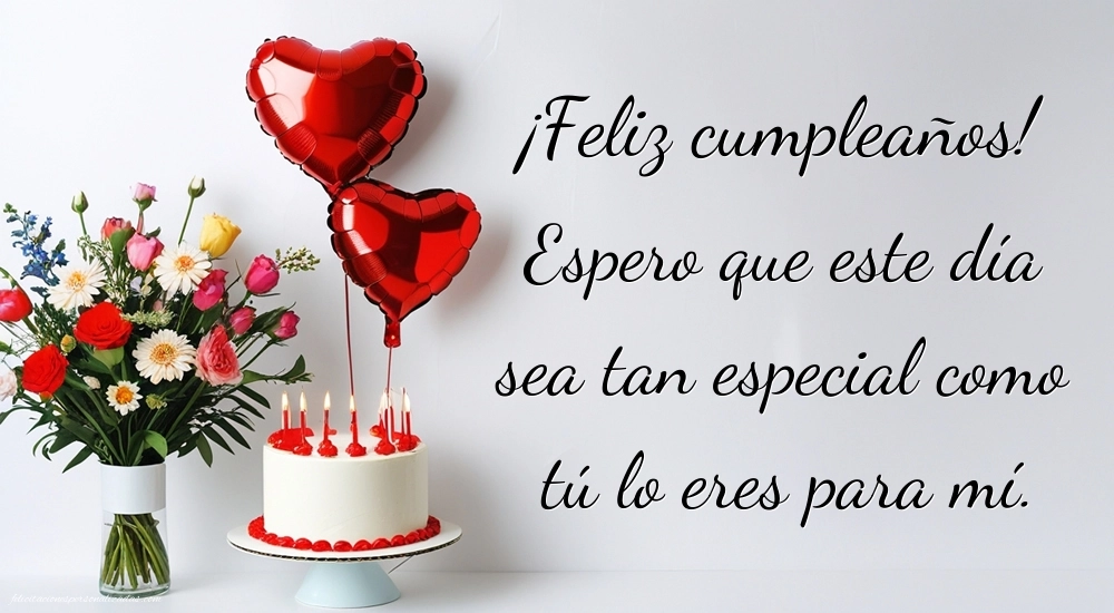 Imágenes con Frases de Feliz Cumpleaños Tía: Tarta y flores