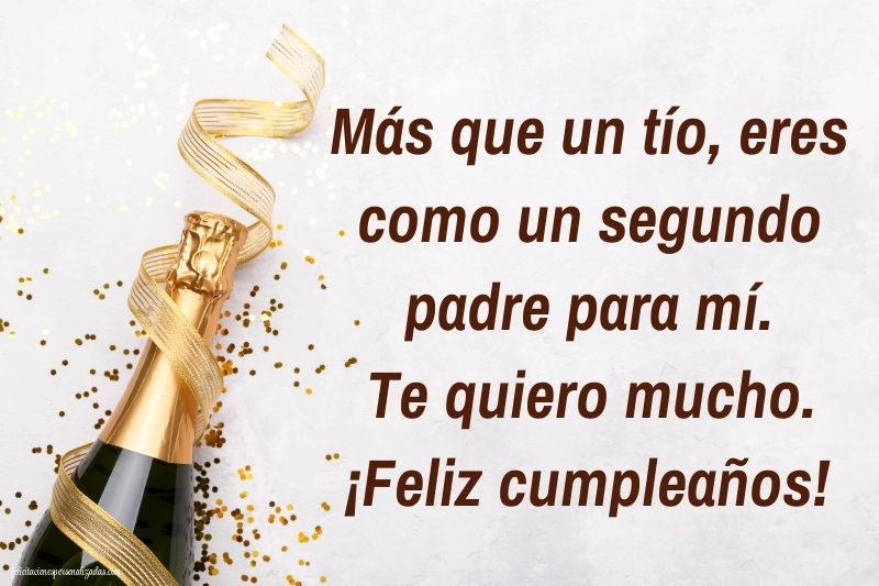 Imágenes con Frases de Feliz Cumpleaños Tio: Champán