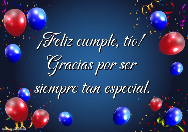Imágenes con Frases de Feliz Cumpleaños Tio: Globos