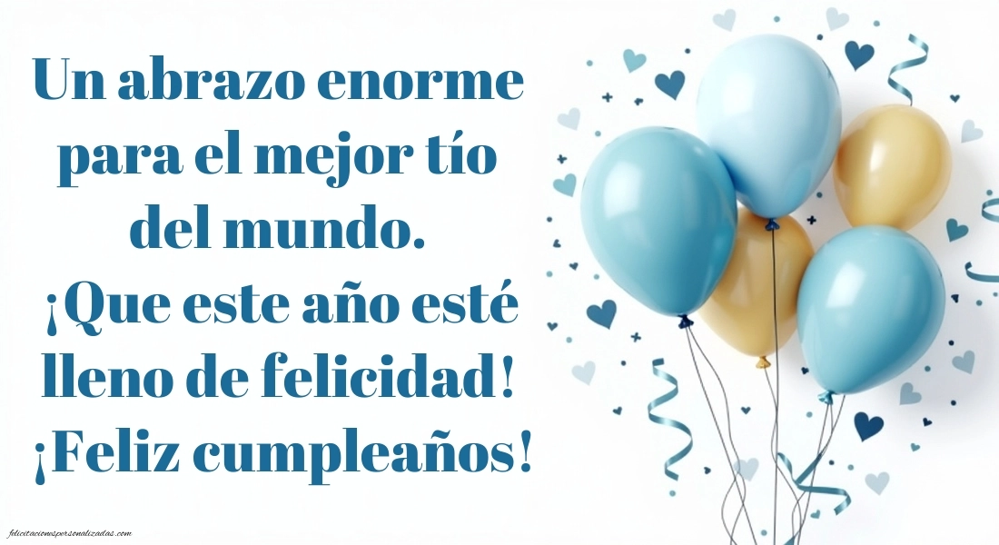 Imágenes con Frases de Feliz Cumpleaños Tio: Globos