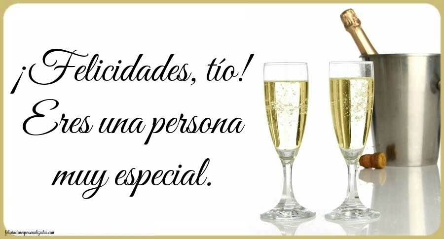 Imágenes con Frases de Feliz Cumpleaños Tio: Champán