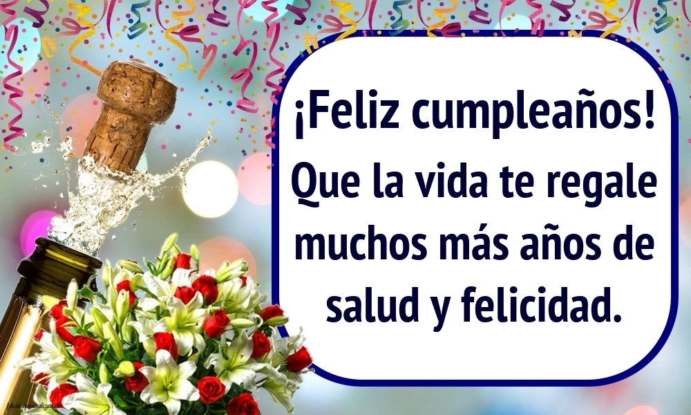 Imágenes de Cumpleaños: Champán y flores