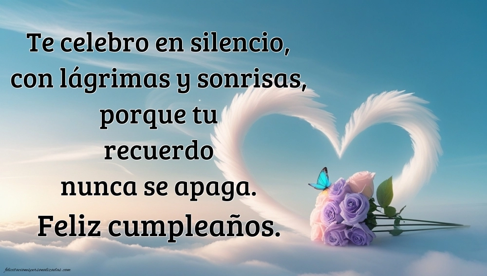 Imágenes de Feliz Cumpleaños en el Cielo: Flores y Velas (Conmemoración)