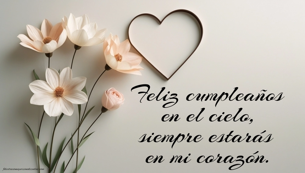 Imágenes de Feliz Cumpleaños en el Cielo: Flores y Velas (Conmemoración)