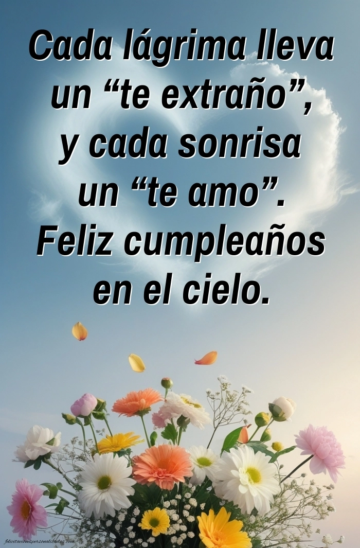 Imágenes de Feliz Cumpleaños en el Cielo: Flores y Velas (Conmemoración)