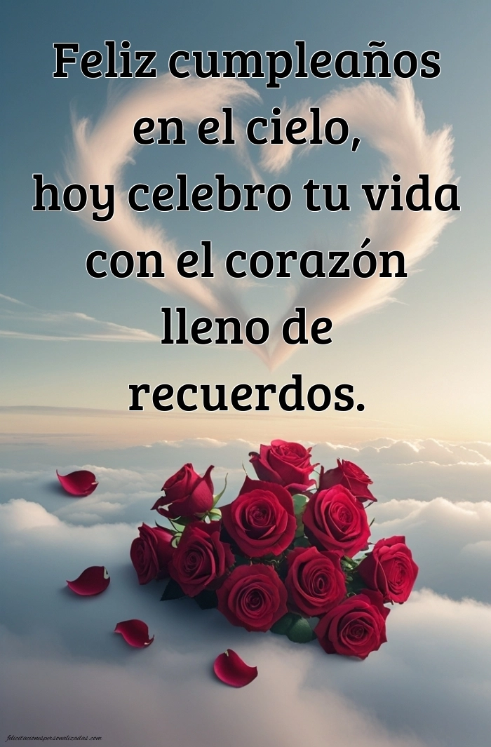 Imágenes de Feliz Cumpleaños en el Cielo: Flores y Velas (Conmemoración)