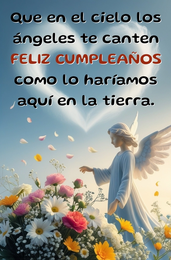 Tarjetas de feliz cumpleaños en el cielo: Flores y Velas (Conmemoración)