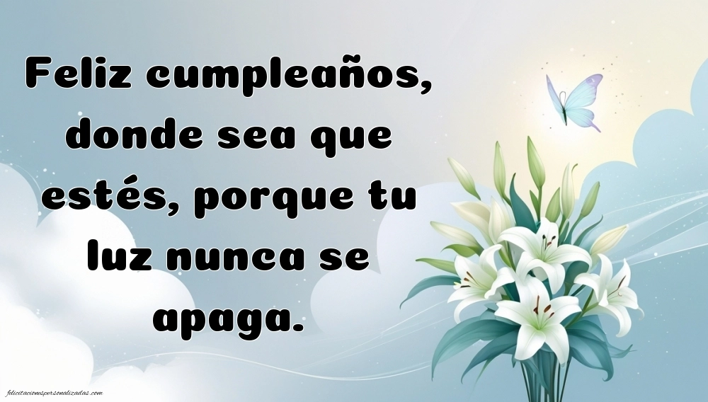 Imágenes de Feliz Cumpleaños en el Cielo: Flores y Velas (Conmemoración)