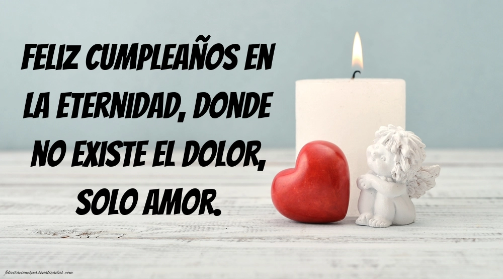 Tarjetas de feliz cumpleaños en el cielo: Flores y Velas (Conmemoración)