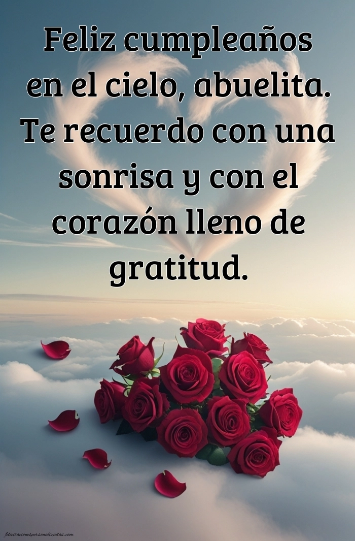 Imágenes de Feliz Cumpleaños hasta el Cielo Abuela: Flores y Velas (Conmemoración)