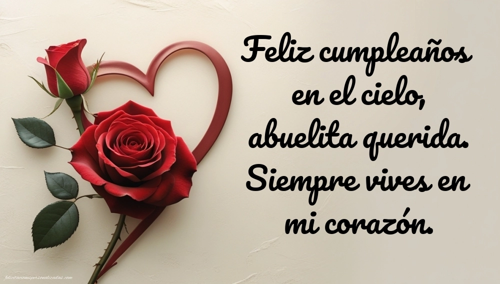 Imágenes de Feliz Cumpleaños hasta el Cielo Abuela: Flores y Velas (Conmemoración)