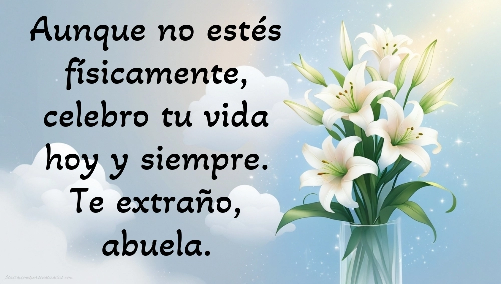 Imágenes de Feliz Cumpleaños hasta el Cielo Abuela: Flores y Velas (Conmemoración)