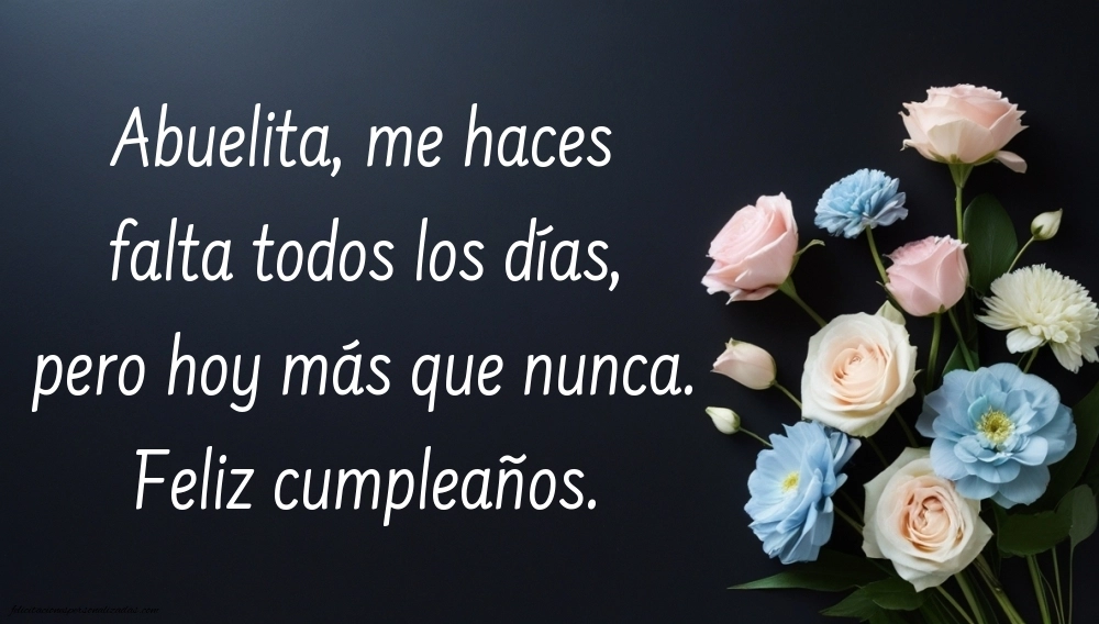 Imágenes de Feliz Cumpleaños hasta el Cielo Abuela: Flores y Velas (Conmemoración)