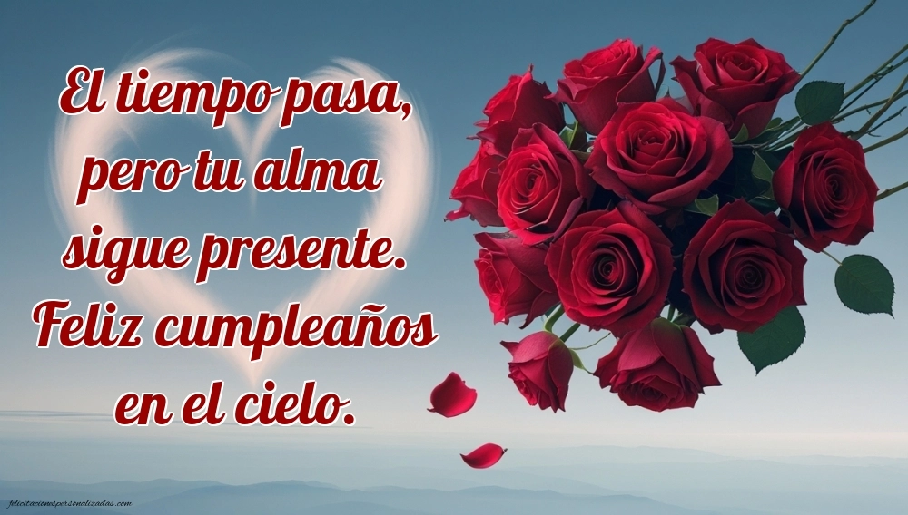 Imágenes de Feliz Cumpleaños hasta el Cielo Abuelo: Flores y Velas (Conmemoración)