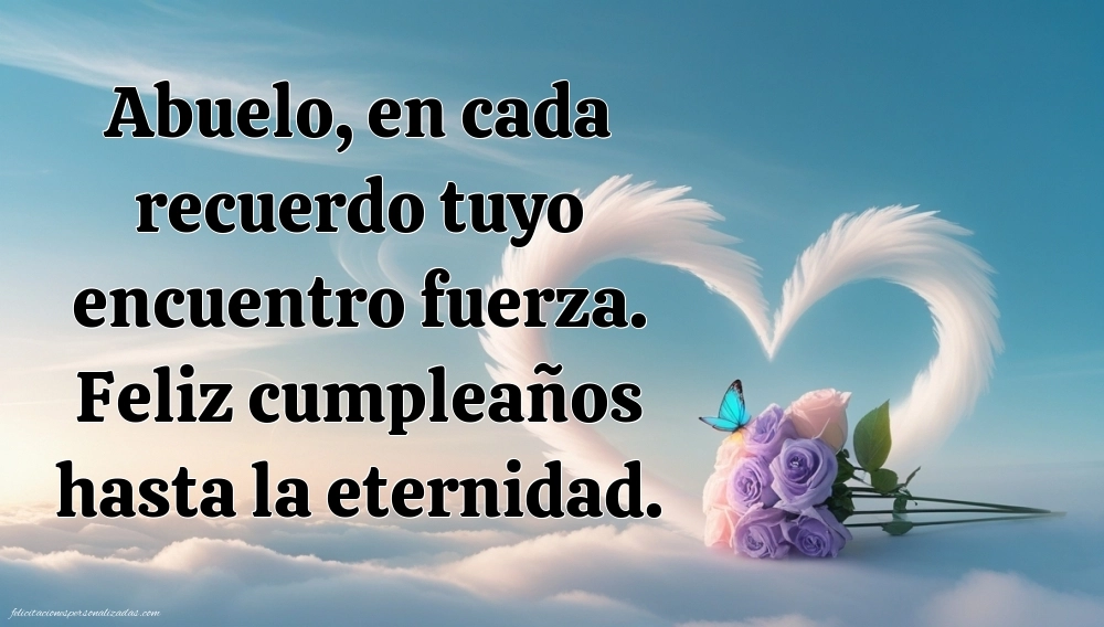 Imágenes de Feliz Cumpleaños hasta el Cielo Abuelo: Flores y Velas (Conmemoración)