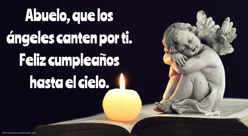 Imágenes de Feliz Cumpleaños hasta el Cielo Abuelo: Flores y Velas (Conmemoración)