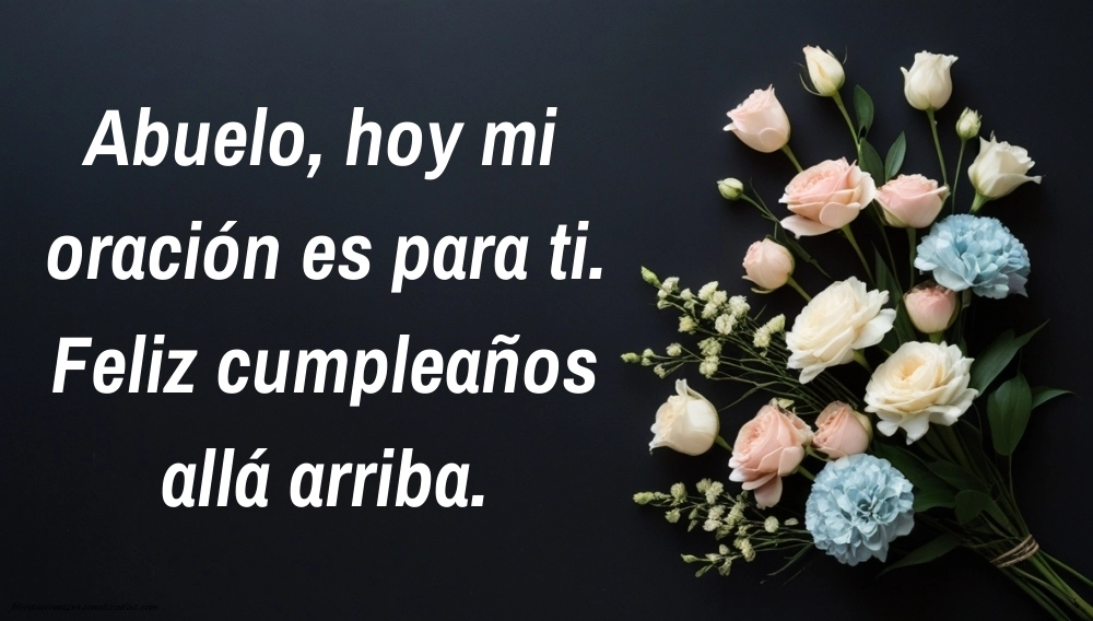 Imágenes de Feliz Cumpleaños hasta el Cielo Abuelo: Flores y Velas (Conmemoración)