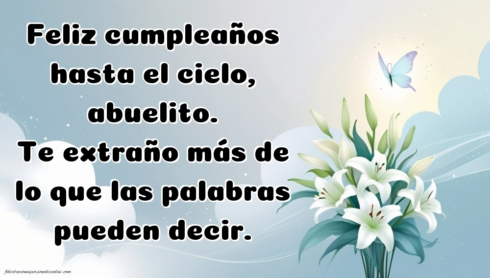 Imágenes de Feliz Cumpleaños hasta el Cielo Abuelo: Flores y Velas (Conmemoración)