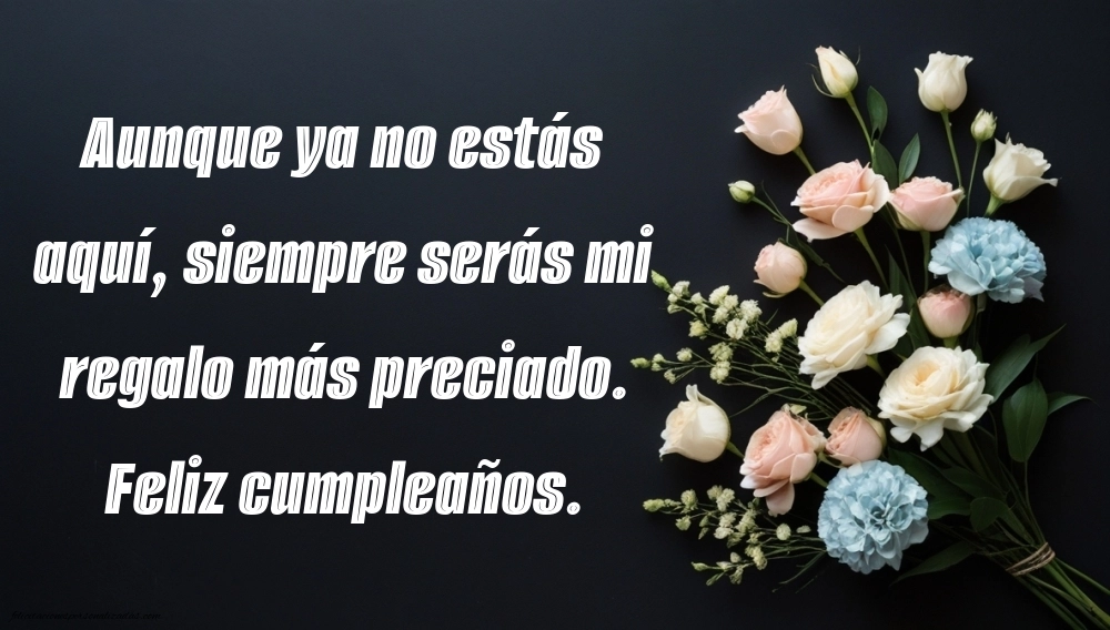 Imágenes de Feliz Cumpleaños hasta el Cielo Esposa: Flores y Velas (Conmemoración)