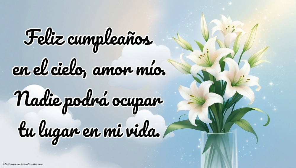 Imágenes de Feliz Cumpleaños hasta el Cielo Esposo: Flores y Velas (Conmemoración)