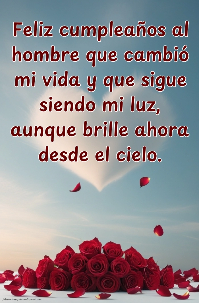 Imágenes de Feliz Cumpleaños hasta el Cielo Esposo: Flores y Velas (Conmemoración)