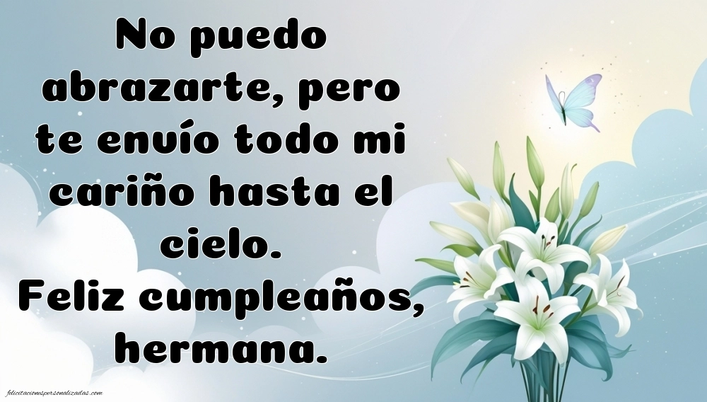 Imágenes de Feliz Cumpleaños hasta el Cielo Hermana: Flores y Velas (Conmemoración)