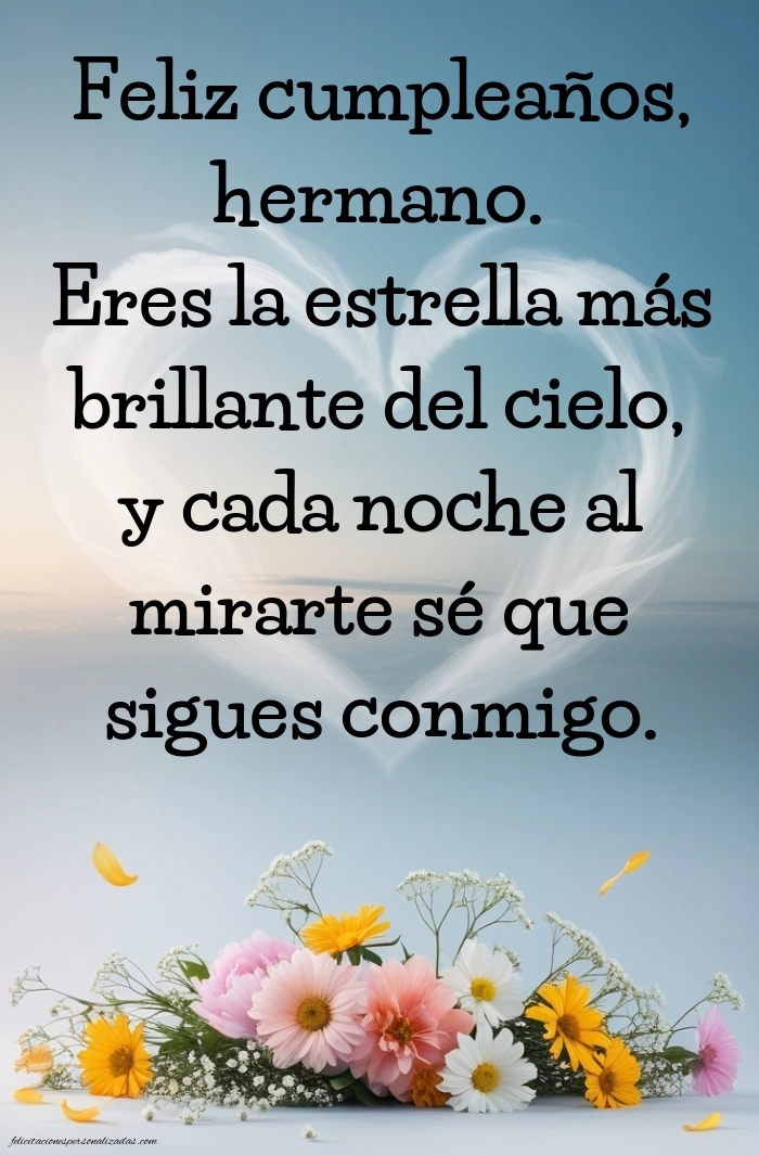 Imágenes de Feliz Cumpleaños hasta el Cielo Hermano: Flores y Velas (Conmemoración)