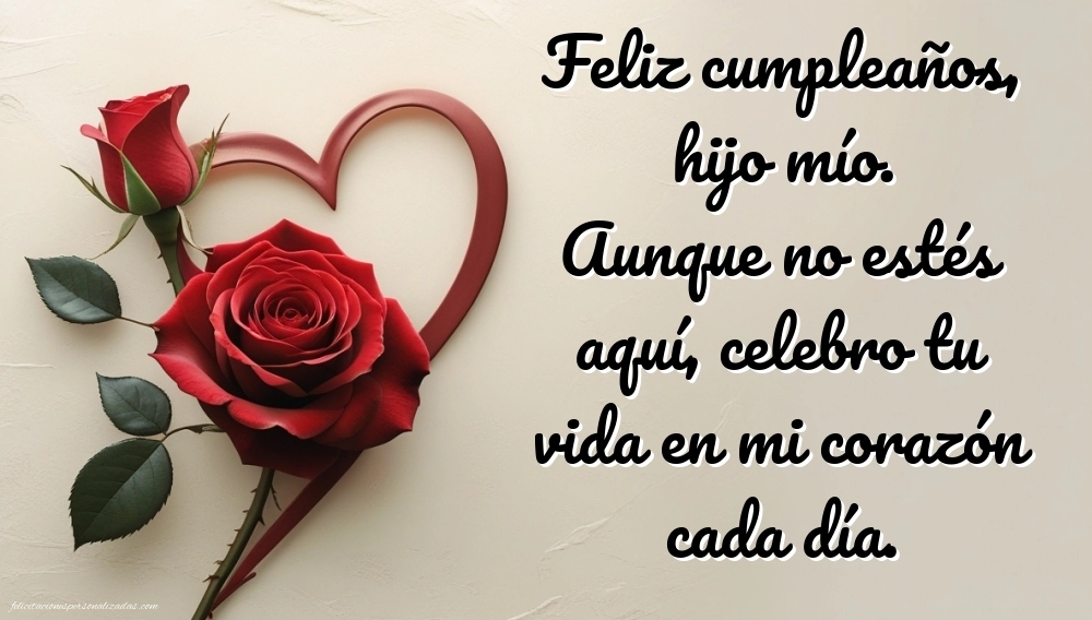 Imágenes de Feliz Cumpleaños hasta el Cielo Hijo: Flores y Velas (Conmemoración)