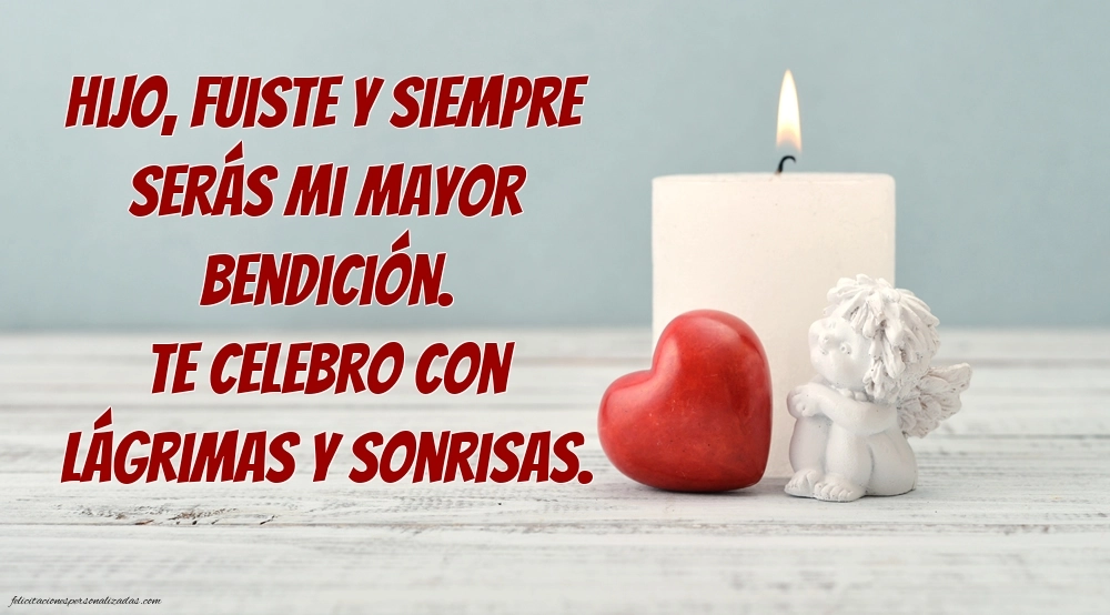 Imágenes de Feliz Cumpleaños hasta el Cielo Hijo: Flores y Velas (Conmemoración)