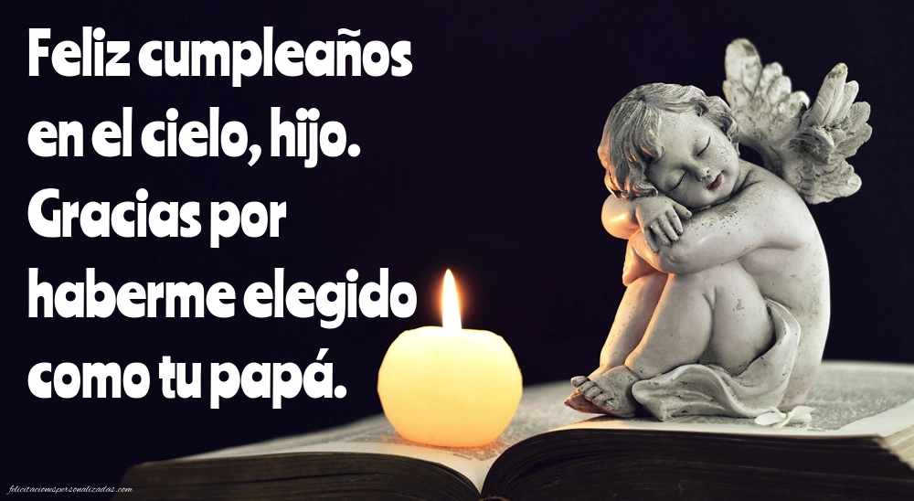 Imágenes de Feliz Cumpleaños hasta el Cielo Hijo: Flores y Velas (Conmemoración)
