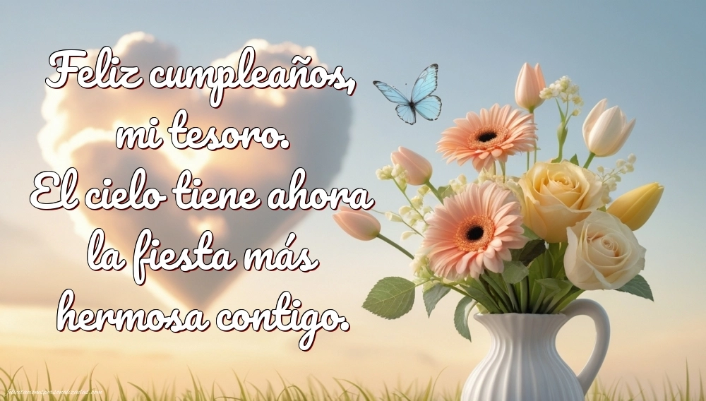 Imágenes de Feliz Cumpleaños hasta el Cielo Hijo: Flores y Velas (Conmemoración)