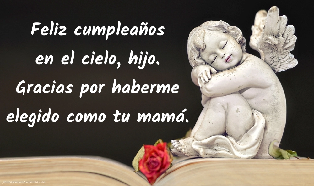 Imágenes de Feliz Cumpleaños hasta el Cielo Hijo: Flores y Velas (Conmemoración)