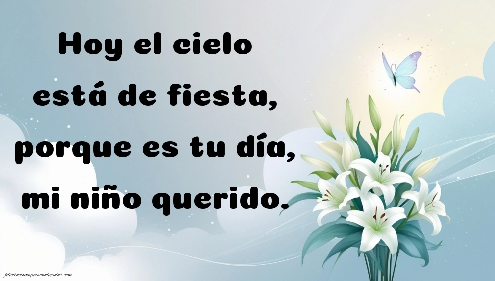 Imágenes de Feliz Cumpleaños hasta el Cielo Hijo: Flores y Velas (Conmemoración)