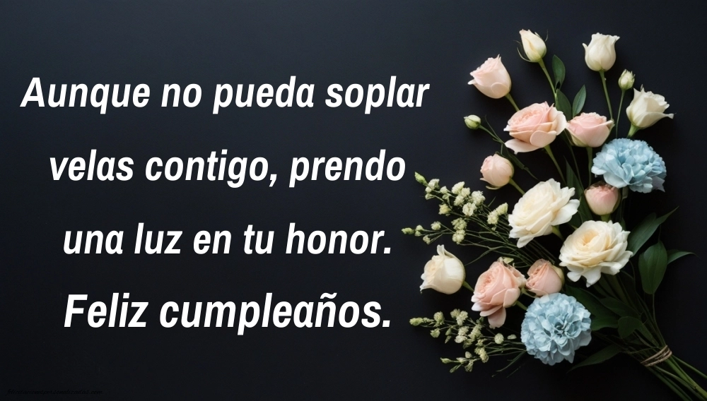 Imágenes de Feliz Cumpleaños hasta el Cielo Hijo: Flores y Velas (Conmemoración)