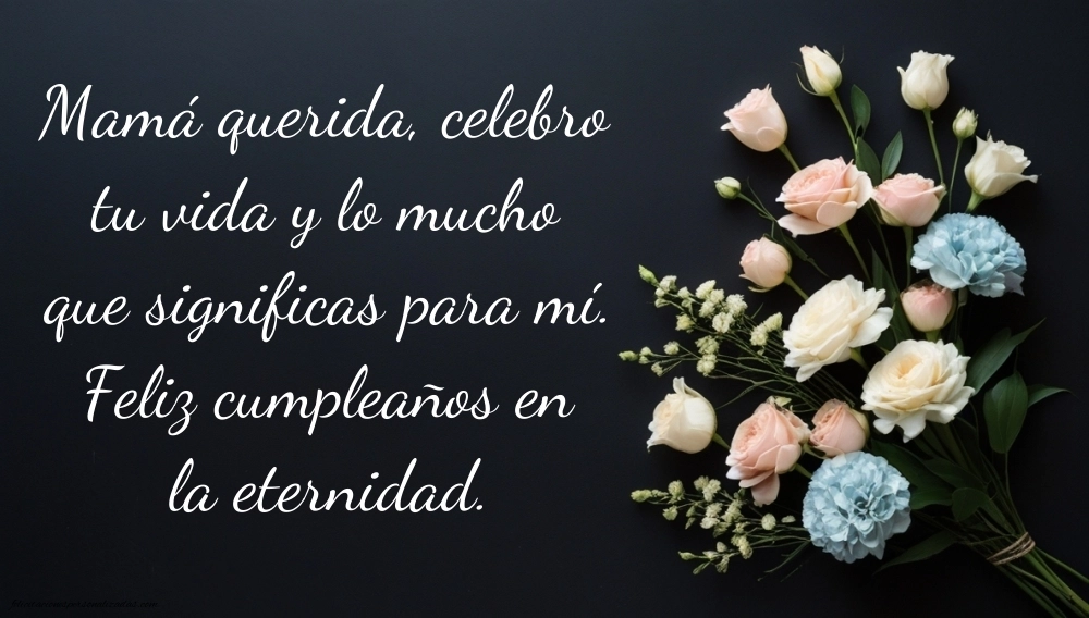 Imágenes de Feliz Cumpleaños hasta el Cielo Mamá: Flores y Velas (Conmemoración)