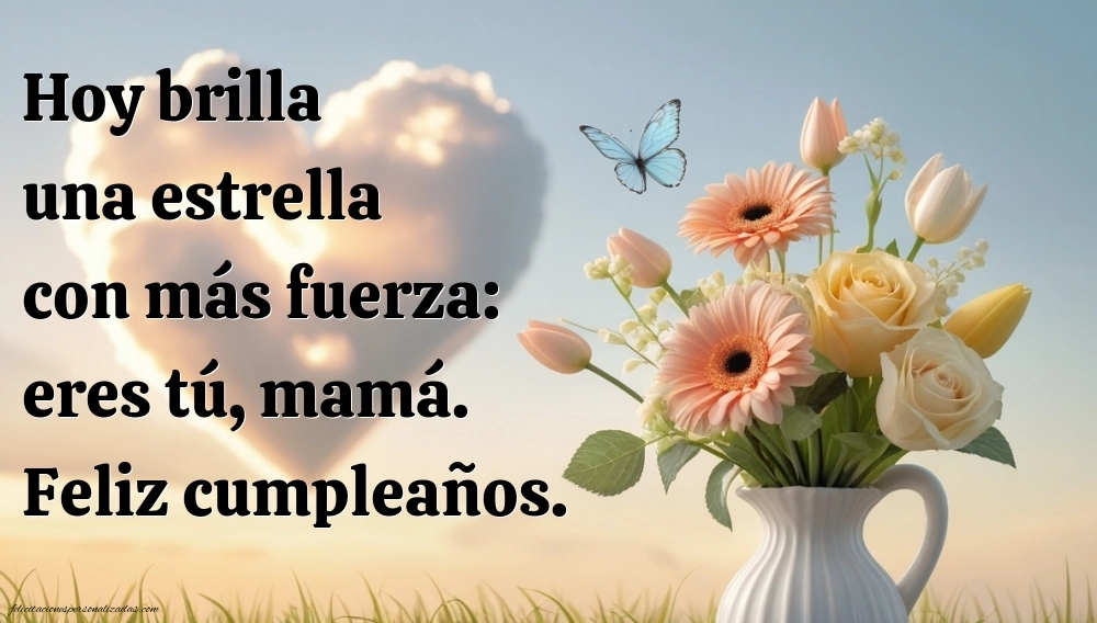 Imágenes de Feliz Cumpleaños hasta el Cielo Mamá: Flores y Velas (Conmemoración)