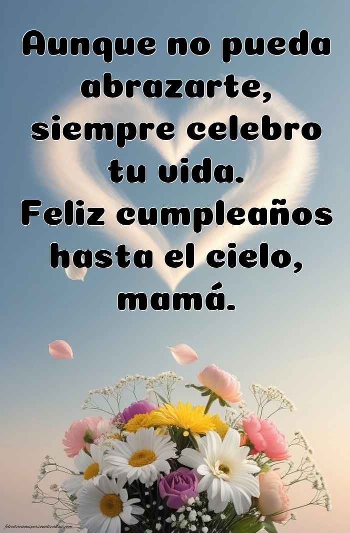 Imágenes de Feliz Cumpleaños hasta el Cielo Mamá: Flores y Velas (Conmemoración)