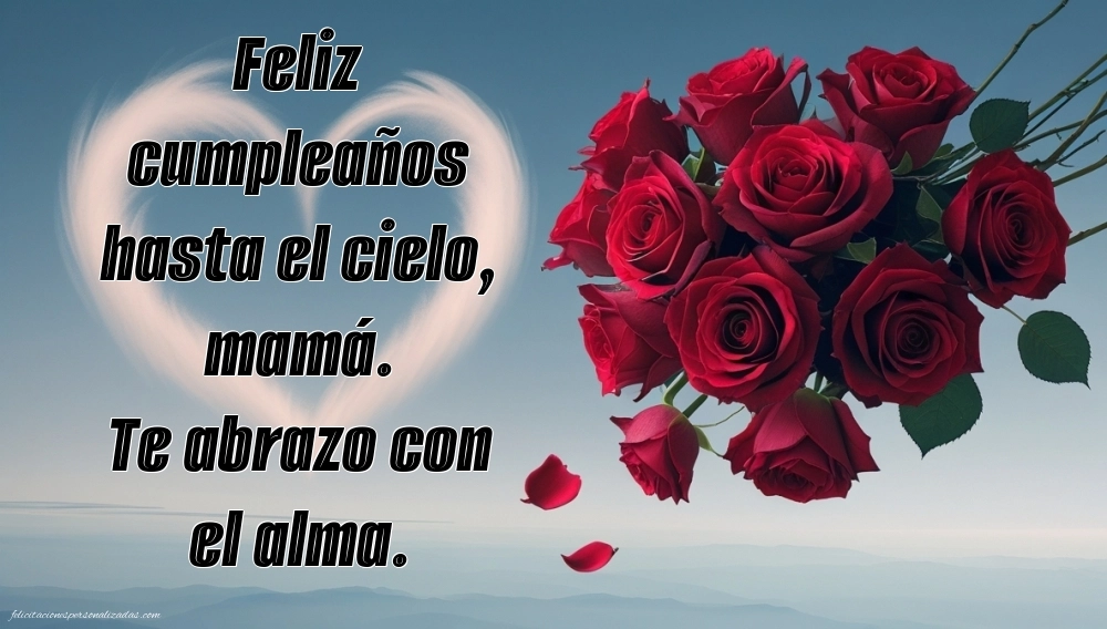 Imágenes de Feliz Cumpleaños hasta el Cielo Mamá: Flores y Velas (Conmemoración)
